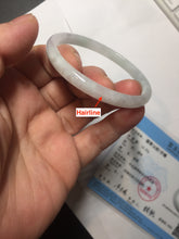 Load image into Gallery viewer, 52mm certified 100% natural icy watery Type A light green/purple slim jadeite jade bangle BS71-5472