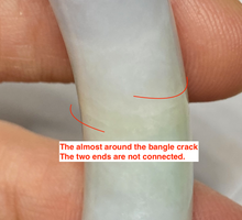 Load image into Gallery viewer, 58.5mm certified Type A 100% Natural light green yellow purple chubby round cut Jadeite Jade bangle Y168-3701