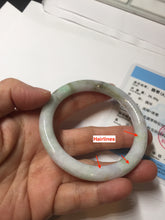 Load image into Gallery viewer, 55.3mm certified 100% natural Type A light green purple brown round cut jadeite jade bangle BS111-2543