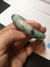 Load image into Gallery viewer, 58mm Certified Type A 100% Natural sunny green/white Jadeite Jade bangle BN16-7069