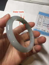Load image into Gallery viewer, 56.8mm Certified 100% natural Type A icy watery oily dark green/gray(淡油青) jadeite jade bangle PB174-0353
