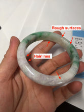 Load image into Gallery viewer, 53.7mm Certified 100% natural Type A sunny green purple jadeite jade bangle BQ34-4135