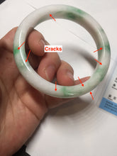 Load image into Gallery viewer, 57mm Certified Type A 100% Natural sunny green/white(白底青) Jadeite Jade bangle AY91-2805
