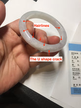 Load image into Gallery viewer, 51.5mm Certificate icy waterly light purple white orange jadeite jade bangle BF135-2651