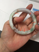 Load image into Gallery viewer, 57.6mm certificated Type A 100% Natural light green/red/purple/brown (FU LU SHOU) Jadeite Jade bangle Y164-7289