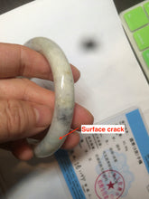 Load image into Gallery viewer, 56.8mm certified 100% natural type A light green/purple/yellow chubby round cut jadeite jade bangle D123-8923