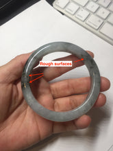 Load image into Gallery viewer, 56.9mm 100% natural Type A dark green Chinese painting (水墨) jadeite jade bangle AH94-4484