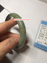 Load image into Gallery viewer, 61mm Certified 100% natural Type A dark green/sunny green/black/red/brown jadeite bangle PD82-9786