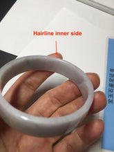 Load image into Gallery viewer, 51mm Certified Type A 100% Natural light purple/white square Jadeite Jade bangle BN94-2711