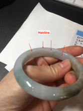 Load image into Gallery viewer, 57.5mm Certified Type A 100% Natural white/light purple/brown Jadeite Jade bangle BM51-7048