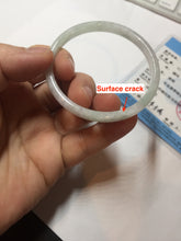 Load image into Gallery viewer, 50.5mm certified 100% natural icy watery Type A green/purple/white slim jadeite jade bangle PB138-5468