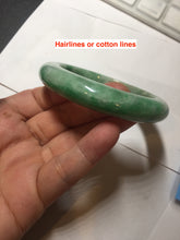 Load image into Gallery viewer, 54.8mm Certified Type A 100% Natural sunny green gray Jadeite Jade bangle PA120-9887