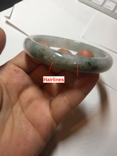 Load image into Gallery viewer, 58.7mm Certified Type A 100% Natural light green/white Jadeite Jade bangle BN15-7081