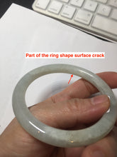 Load image into Gallery viewer, 58.9mm certified 100% natural type A icy watery light green white round cut jadeite jade bangle BS83-(1099)