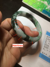 Load image into Gallery viewer, 56.3mm certified 100% natural Type A dark green/sunny green  jadeite jade bangle K106-2835