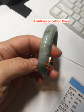 Load image into Gallery viewer, 56.6mm certified 100% natural Type dark green/ gray jadeite jade bangle AU56-4021