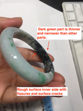 Load image into Gallery viewer, 53.5mm certified 100% natural Type A sunny green dark green purple jadeite jade bangle AA34-4258