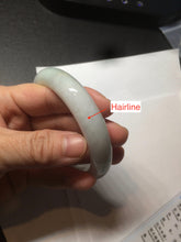 Load image into Gallery viewer, 58.4mm certified Type A 100% Natural light green white Jadeite Jade bangle AF90-2939