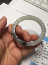 Load image into Gallery viewer, 51.5mm certified Type A 100% Natural icy watery light green white oval Jadeite Jade bangle BS65-7412