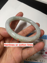 Load image into Gallery viewer, 55mm Certified Type A 100% Natural light green yellow round cut Jadeite Jade bangle Q134-2846
