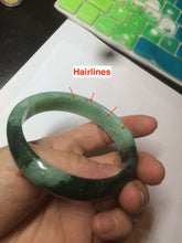 Load image into Gallery viewer, 56.6mm Certified Type A 100% Natural dark green/sunny green Jadeite Jade bangle K104-2840