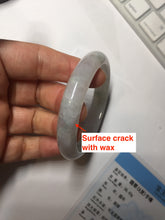 Load image into Gallery viewer, 53.5mm 100% natural certified icy watery light green/white/light purple jadeite jade bangle AU40-8149