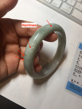Load image into Gallery viewer, 56mm Certified Type A 100% Natural light green white jadeite Jade bangle GL48-12-4006