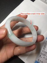 Load image into Gallery viewer, 52mm certified Type A 100% Natural green/white oval Jadeite Jade bangle BM60-0287