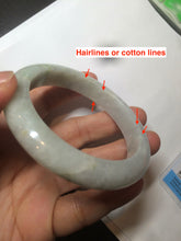 Load image into Gallery viewer, 55.6 mm Certified type A 100% Natural light green Jadeite bangle AZ86-1636