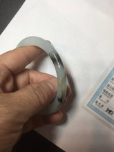 Load image into Gallery viewer, Sold! please don't order. THanks. 57mm certified type A 100% Natural green/brown/purple slim round cut jadeite jade bangle GL38-6-9010