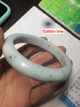 Load image into Gallery viewer, 60.5mm Certified Type A 100% Natural light green/white/brown Jadeite Jade bangle AH81-0428