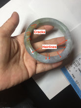 Load image into Gallery viewer, 61mm Certified Type A 100% Natural white/light purple/brown/yellow/gray (FU LU SHOU) Jadeite Jade bangle BF106-8636