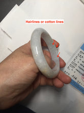 Load image into Gallery viewer, 54.5mm Certified Type A 100% Natural white purple Jadeite bangle AY130-6662