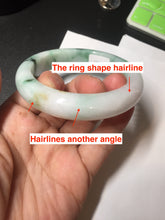 Load image into Gallery viewer, 56.7mm certified 100% natural type A sunny green/white jadeite jade bangle BK71-5217