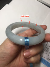 Load image into Gallery viewer, 56.3mm certified 100% natural type A icy watery white light green chubby jadeite jade bangle AH97-0549
