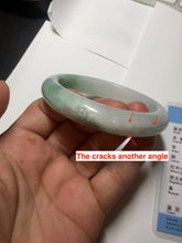 Load image into Gallery viewer, 56.1mm certified 100% natural  icy watery light white/sunny green jadeite jade bangle BN71-3879