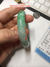 Load image into Gallery viewer, 54.3mm certified 100% natural Type A sunny green jadeite jade bangle PB164-4654
