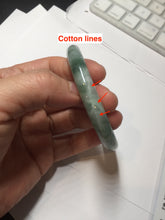 Load image into Gallery viewer, 55.3mm certified 100% natural Type A light green purple with green floating flowers round cut jadeite jade bangle BS110-2523