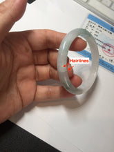 Load image into Gallery viewer, 52.5mm certified natural 100% natural Type A light green/white slim jadeite jade bangle BS91-6677