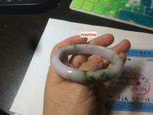 Load image into Gallery viewer, 50.5mm Certified Type A 100% Natural light purple/green oval shape Jadeite Jade bangle AY9-5293