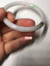 Load image into Gallery viewer, 55.8mm certified 100% natural white sunny green purple slim round cut jadeite jade bangle BL90-4666