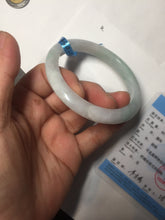 Load image into Gallery viewer, 56.5mm certified 100% natural type A white/light green white purple jadeite jade bangle AH96-0543
