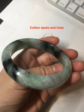 Load image into Gallery viewer, 60.3mm certified type A 100% Natural green/black Jadeite Jade bangle BM42-8565