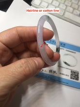 Load image into Gallery viewer, 49.5mm Certified Type A 100% Natural icy watery light green purple Jadeite Jade bangle PA73-6337