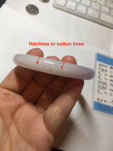 Load image into Gallery viewer, 54mm Certified type A 100% Natural light green purple round cut Jadeite bangle PC102-4955