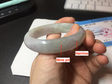 Load image into Gallery viewer, 51.5mm certified 100% natural type A light purple sunny green yellow oval jadeite jade bangle BL77-8666