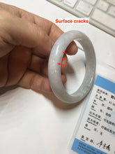 Load image into Gallery viewer, 54mm Certified type A 100% Natural light green white Jadeite bangle PB198-6655
