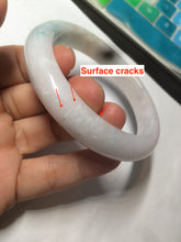 Load image into Gallery viewer, 61.2mm Certified Type A 100% Natural light green/white/brown/purple Jadeite Jade bangle AH82-0480