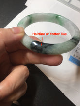 Load image into Gallery viewer, 56.9mm 100% natural Type A sunny green white purple jadeite jade bangle BN6-8241
