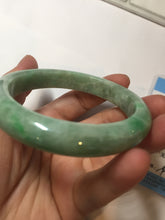 Load image into Gallery viewer, 59mm Certified Type A 100% Natural sunny green gray Jadeite Jade bangle PA126-9888